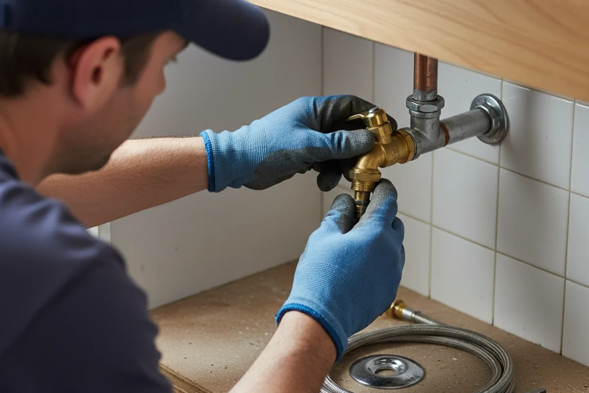 Shutoff valve and fitting work during Burst Pipe Repair in Pacific